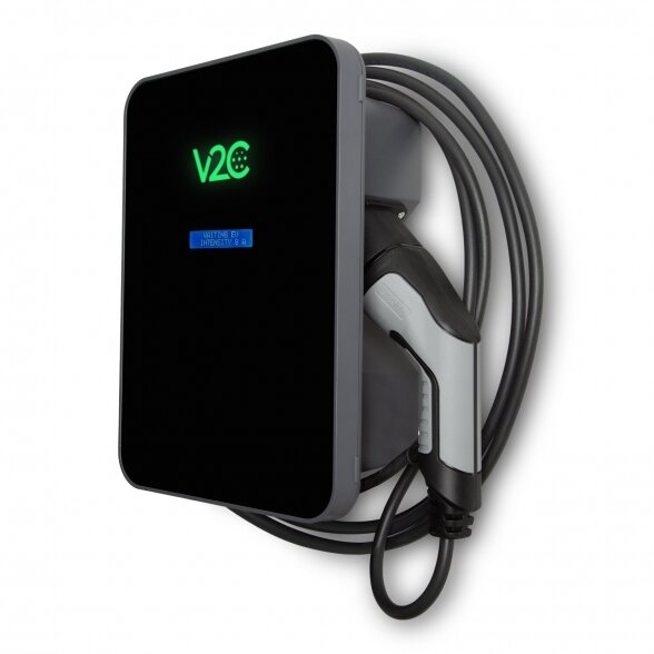 V2C Trydan krovimo stotelė 22kW su ekranu, 3 fazių, Type 2 kabelis (5m), dinaminis balansavimas 1
